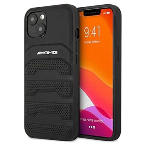 AMG AMHCP12SGSEBK hülle für iPhone 12 Mini 5,4" schwarz Leather Debossed Lines