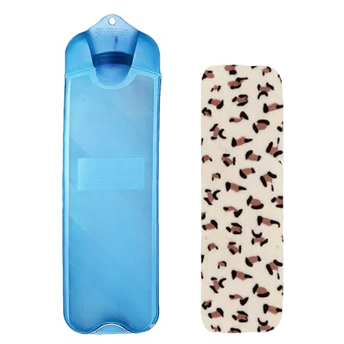 Lange Wärmflasche mit weichem Bezug 2 Liter,Hot Water Bottle Bettflasche Schlauch-Wärmflasche für Rücken Nacken Schulter und Unterleib,große wärmflasche 46cm,Nackenwärmflasche(Size:46cm 2L,Color:C)
