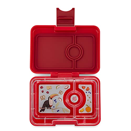 Yumbox Mini XS Snackbox - 3 Fächer (Wow Red MiniSnack) | Kleine Kinder Vesperdose Vesperbox Snackdose | Brotdose für Kiga, Kita Krippe, Kindergarten