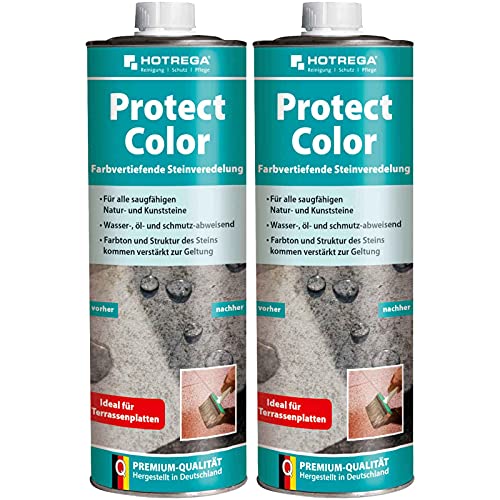 HOTREGA Protect Color Farbvertiefende Steinveredelung 1 Liter - Imprägnierung, Steinschutz, Mengen:2