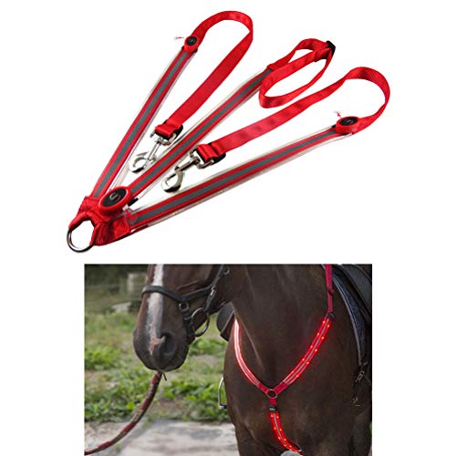 Wopohy LED Pferdegeschirr LED Horse Breastplate Collar Pferde Brustgurt Warnschutz für reitbare einstellbare Sicherheitsausrüstung