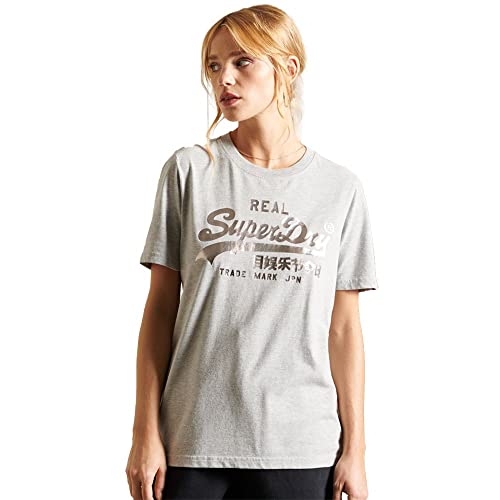 Superdry Damen VL Boho Sparkle Tee T-Shirt, Grau Marl, XS