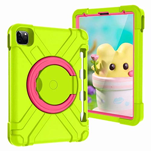 QINYUP Für Apple Ipad Pro 11 Zoll 2020 Fall Kids Shockproof    Tablet Protect Cover Stand Ganzkörperschutz mit Stiftschlitz-Green_2
