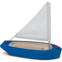 Holzboot SEGELSCHIFF in blau