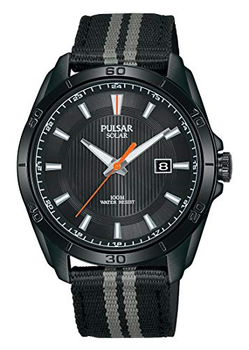 Pulsar Herren Analog Solar Uhr mit Nylon Armband PX3179X1