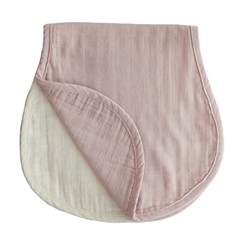 Mushie Spucktuch 2er Packung | Baby Tuch aus 100% Bio-Baumwolle | Muslin Cloth Baby | 55x25 cm, Maschinenwaschbar (Blush/Fog)
