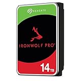 Seagate IronWolf Pro, NAS interne Festplatte 14TB HDD, 3.5 Zoll, 7200 U/Min, CMR, 256 MB Cache, SATA 6GB/s, silber, inkl. 3 Jahre Rescue Service, ST14000NE0008