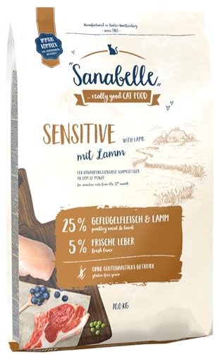 Sanabelle Sensitive mit Lamm | Katzentrockenfutter für ernährungssensible Katzen | 6 x 400 g