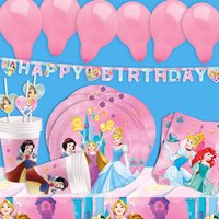 Disney Princess Mottopartyset, 56-teilig, Dekoration für Kids