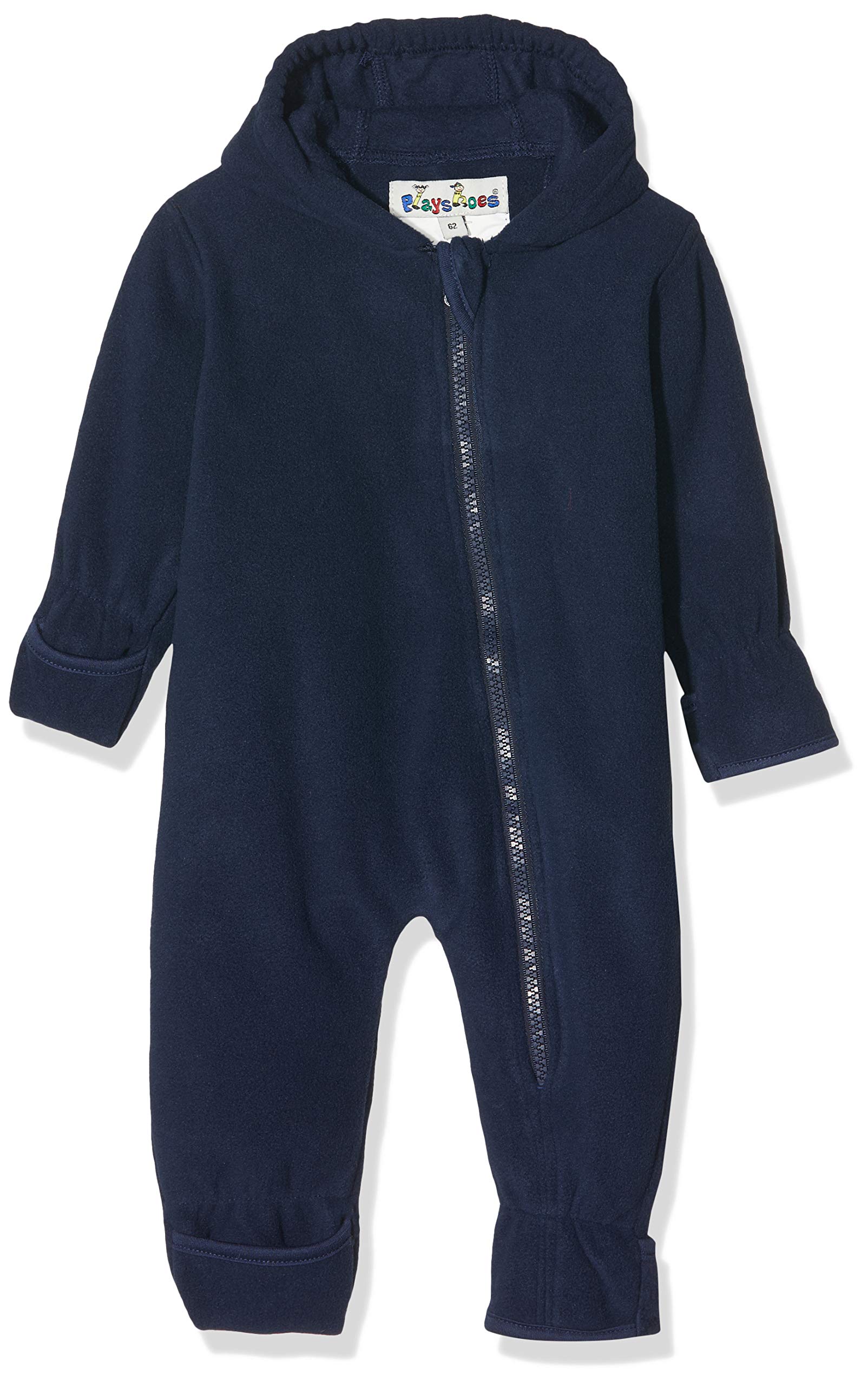 Playshoes Unisex Kinder Fleece-Overall Jumpsuit, dunkelblau, 68