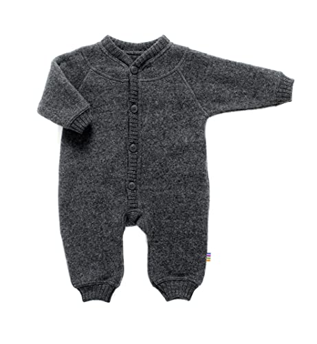 Wollvlies Kinder Overall l-Holzkohle -18m-36m