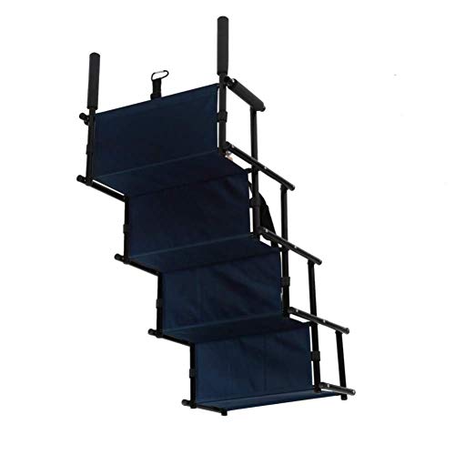 AOLI Haustier Rampe für Hunde, Auto Step Treppen Unterstützt bis zu 132 Pfund Akkordeon Rahmen Faltbar Leicht Tragbar Ideal für PKW LKW Suv Couch-Marineblau 104X46.5X76Cm (41X18X30Inch),Navy blau