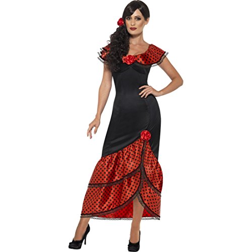 Amakando Spanierin Kostüm Flamencokleid Carmen XL 48/50 Spanierinnenkostüm Senorita Outfit Faschingskostüm Frauen Damenkostüm Flamenco