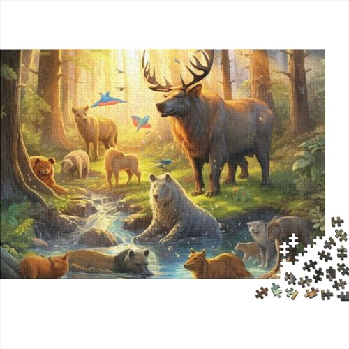 Animal World 1000 Teile Puzzle Erwachsene Puzzle Impossible Puzzle Animal World Rivers Forests Lernspiel Herausforderndes Puzzle Für Einzigartiges Holzspielzeug Geschenk 1000pcs (75x50cm)