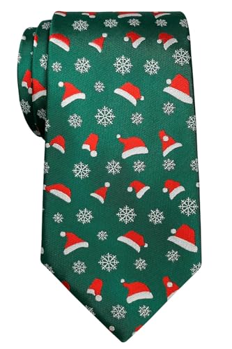Retreez Weihnachtsmütze und Schneeflocken-Muster, Mikrofaser, 8 cm, Grün , Einheitsgröße