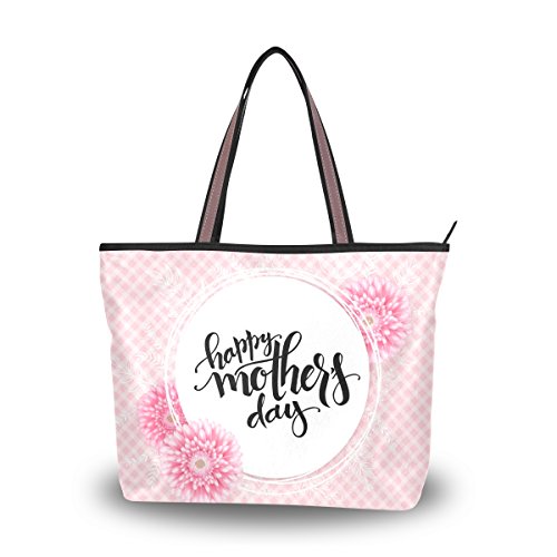 alaza Tote Umhängetasche glückliche Tag der Mutter Chrysantheme Blumen Handtasche Große