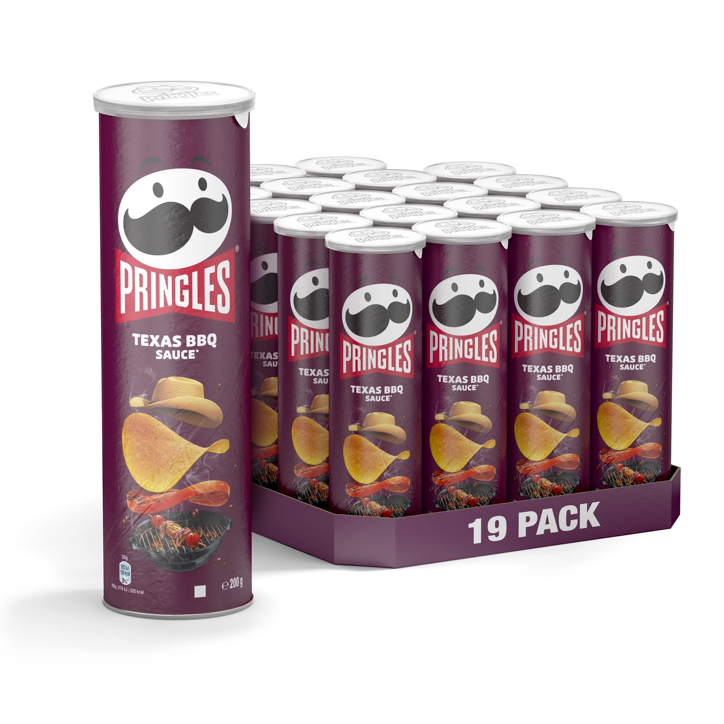 Pringles Texas BBQ Sauce | Amerikanische Chips | 19er Vorratspackung (19 x 200g)