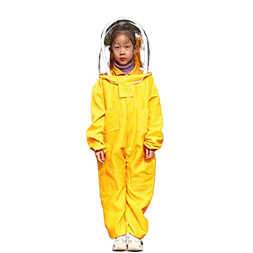 HOTEU Bienensichere Schutzkleidung Für Kinder Mit Schleier - Atmungsaktiver, Langärmeliger, Einteiliger Anzug Für Die Professionelle Bienenzucht