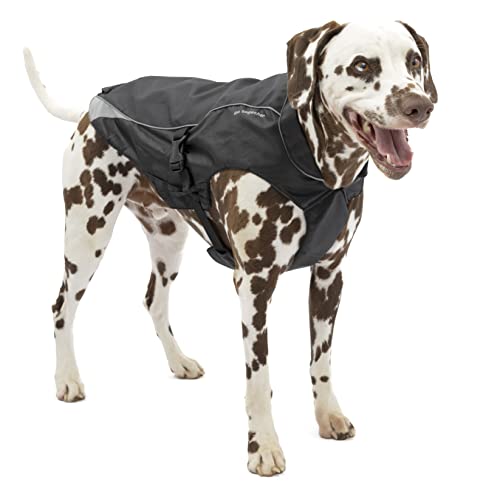 Kurgo North Country Dog Coat, Dog Winter Jacket, Waterproof Dog Jacket, Dog Snow Jacket and Windproof Dog Coat, Reflective Dog Fleece, Black, Medium