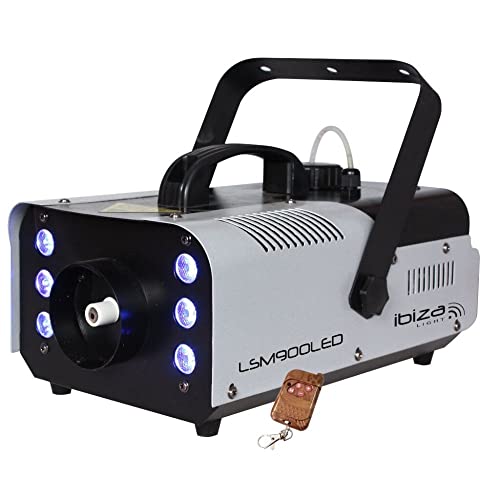 Ibiza - LSM900LED - 900W Nebelmaschine mit integrierten RGB-LEDs und DMX-Steuerung und Fernbedienung - Schwarz
