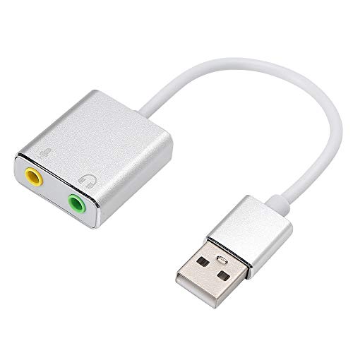 Externer USB-Audio-Adapter, 7.1-Kanal-3D-Virtual-Audio-Adapter ABS-Aluminium-Material für Laptop-PC für Telefon