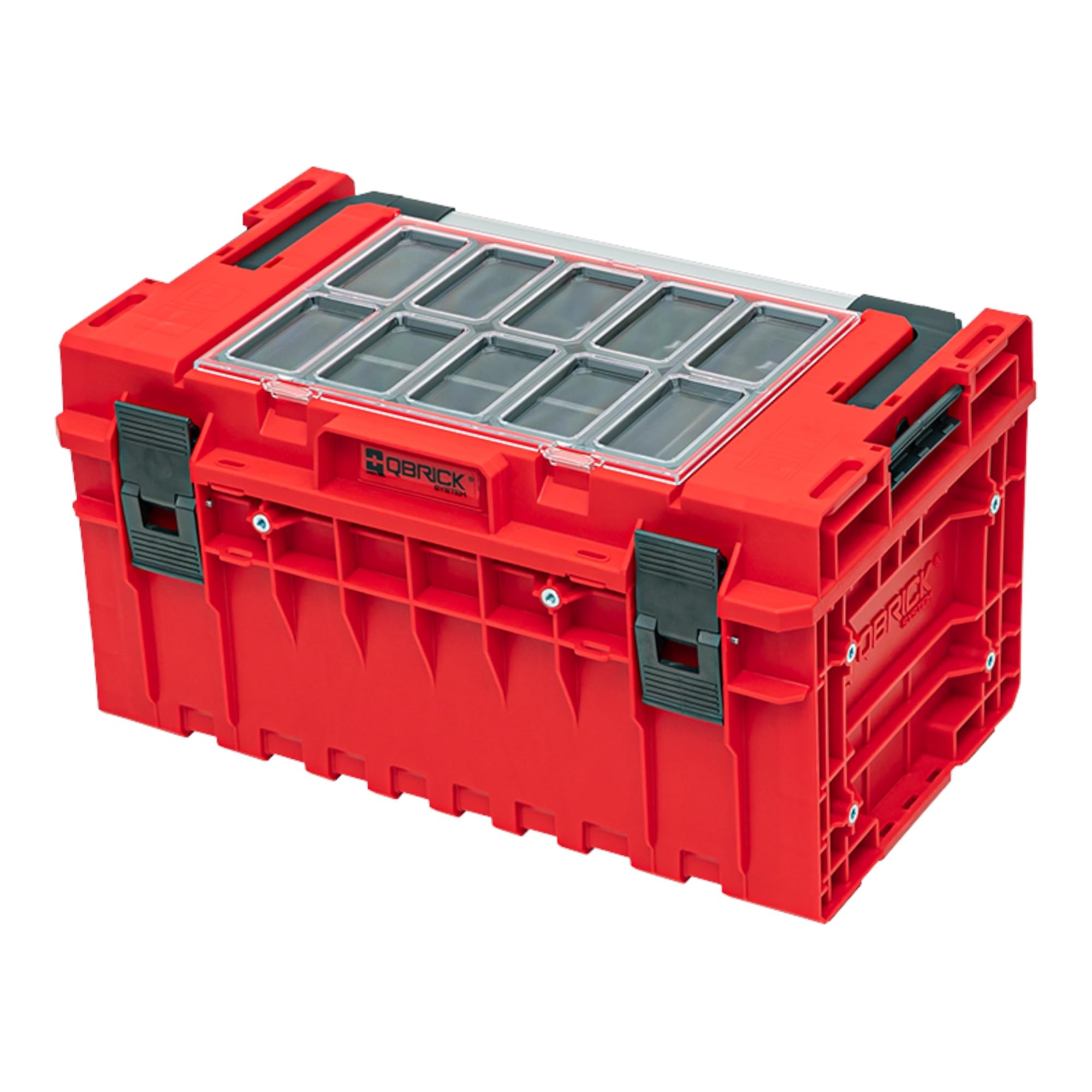QBRICK SYSTEM Werkzeugkoffer Werkzeugkasten Leer Werkzeugkiste ONE 350 2.0 Expert RED Ultra HD Rot 600 x 400 x 335 mm