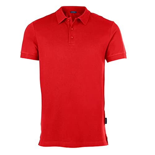 HRM Herren Luxury Stretch Polo, rot, Gr. 2XL I Premium Polo Shirt Herren aus 95% Baumwolle & 5% Elasthan I Basic Polohemd bis 40°C waschbar I Hochwertige & nachhaltige Herren-Bekleidung