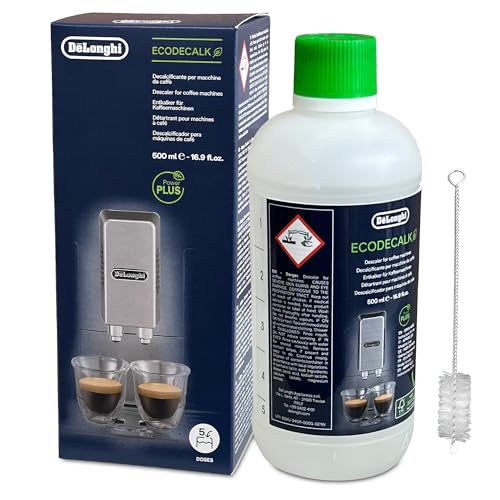 DL-pro Entkalker 500ml für DeLonghi 5513296041 SER3018 DLSC500 EcoDecalk inkl. DL-pro Reinigungsbürste für Kaffeemaschine Kaffeevollautomat