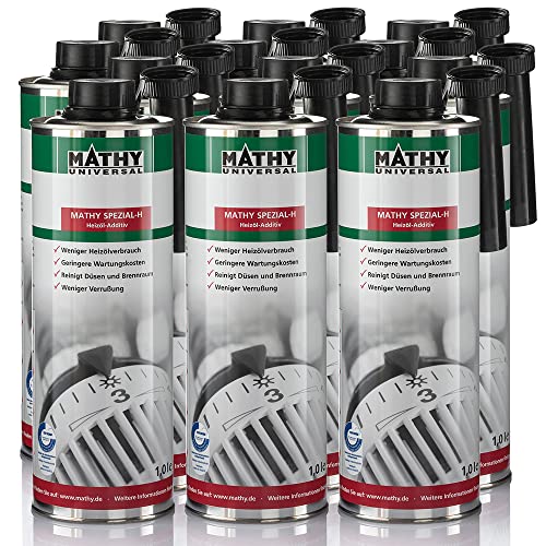 MATHY Spezial H Heizöl-Additiv 12 x 1 Liter für eine sauberer Verbrennung & Reinigung der Heizung