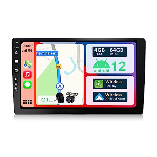 YUNTX [4G+64G] Android 12 Autoradio Radio-[Integriertes CarPlay/Android Auto/DSP]-GPS Bluetooth 5.0 mit Rückfahrkamera -10.1 Zoll - Unterstützt DAB/Lenkradsteuerung/4G/WiFi/Mirrorlink/USB
