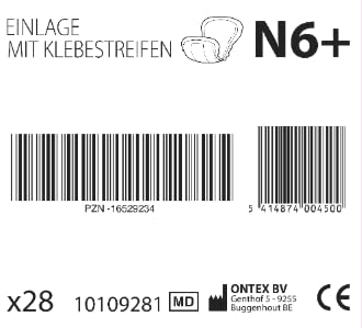 ID - N6+ - Hygiene-Einlage mit Klebestreifen (50 x 20 / 16,5 cm) - Ontex Inkontinenzvorlagen