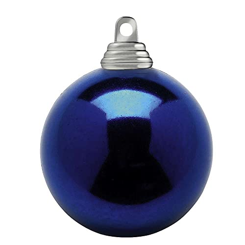 Nachtblaue, glänzende Weihnachtskugeln aus schwer entflammbarem Kunststoff, 8 cm Ø - 12 Stück