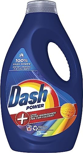 Dash Power Flüssigwaschmittel für die Waschmaschine, 60 Waschgänge, extra desinfizierende Wirkung für farbige Kleidung, auch bei Kälte und in kurzen Zyklen wirksam
