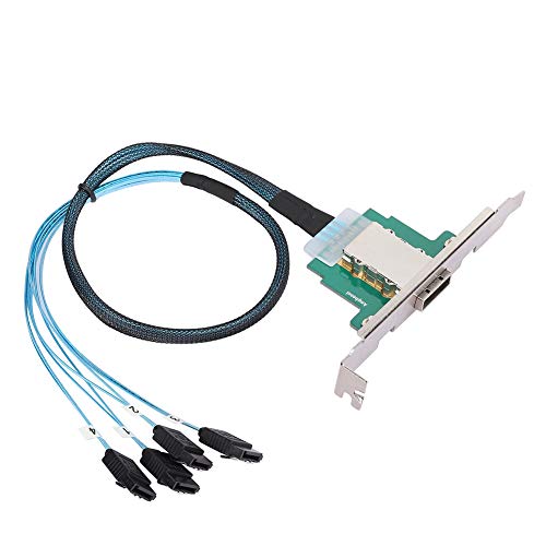 Mini SAS 26Pin Stecker Kabel, 0.8m H0302 SAS 26Pin Buchse auf 4 x SATA Hardware Datenkabel, Mini Rückwärtskabel Verlängerungskabel mit 4 Kanal Datenübertragung
