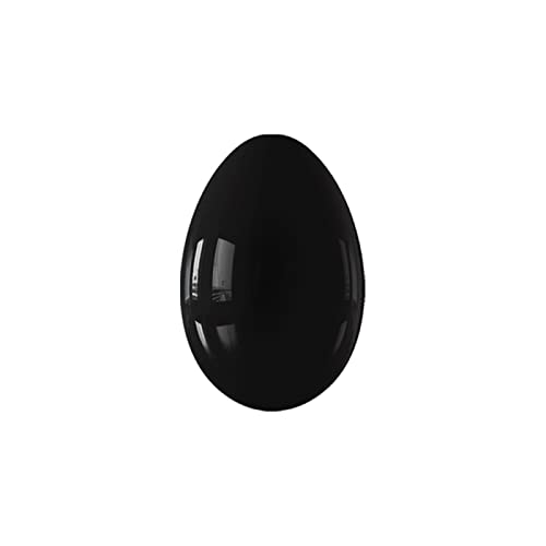 Ungebohrte Yoni-Eier, 45 x 30 mm, natürliches Rosenquarz-Massage-Ei, Obsidian-Kristall-Jade-Eier, Kegel-Übungs-Massageball, Jade-Eier (Color : Obsidian Eggs)