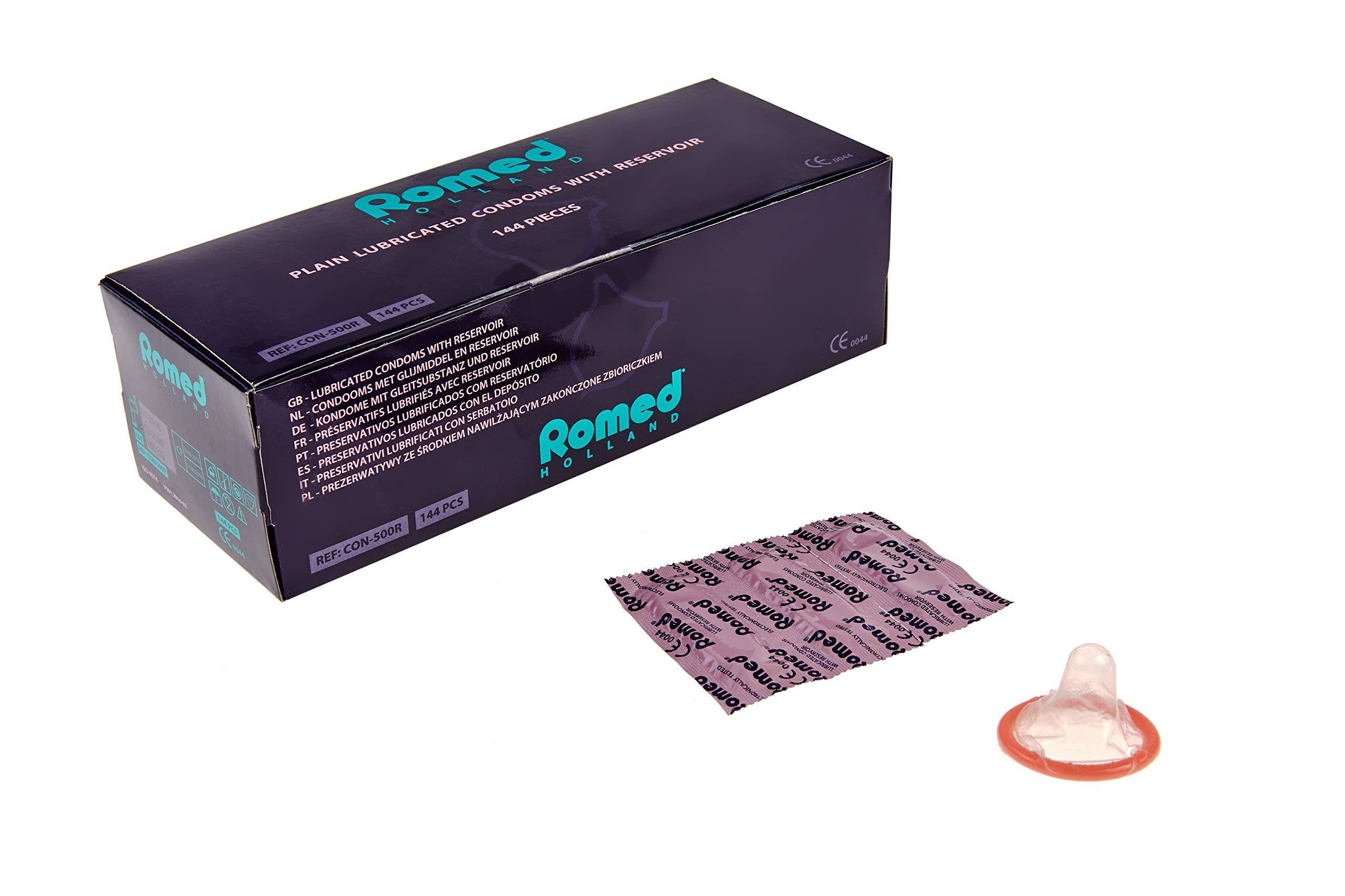 Romed Kondome mit Gleitsubstanz und Reservoir Latex (Kaufmenge: 144 Stück)