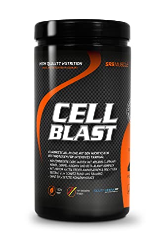 SRS Muscle - Cell Blast, 800 g, Orange | Lean Muscle All-in-one | ohne zugesetzte Kohlenhydrate | mit Creapure®, Glutamin, Arginin, AAKG, Beta Alanin u.a.m. | deutsche Premiumqualität