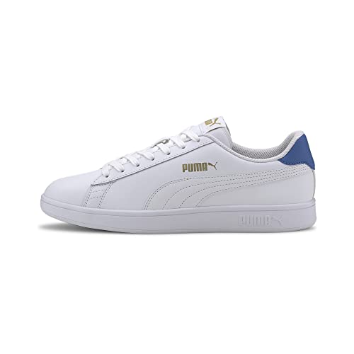 Puma Unisex-Erwachsene Smash V2 L Sneaker, Weiß White-Palace Blue Team Gold 18, 43 EU