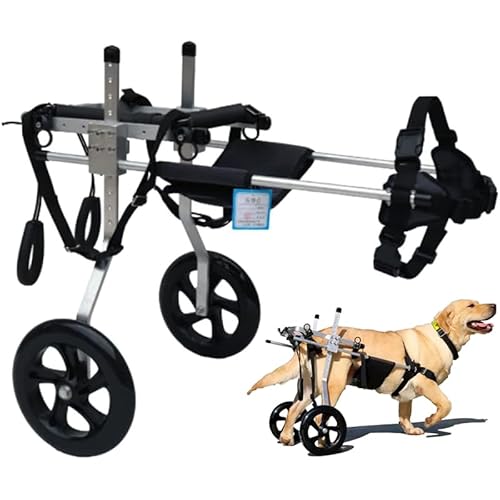 NUACOS Hund Unterstützter Rollstuhl, Verstellbarer 2 Räder Hunderollstuhl, Große Verstellbarer Pet Dog Wheelchair für Behinderte Hunde Hinterbeine Rehabilitation von 15-50kg,XL