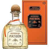 PATRÓN Reposado Premium-Tequila aus 100 % besten blauen Weber-Agaven, in Mexiko in kleinen Chargen handdestilliert, 2 Monate im Eichenfass gelagert, perfekt für Margaritas, 40% Vol., 70 cl/700 ml