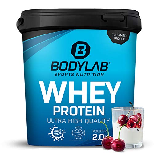 Bodylab24 Whey Protein Eiweißpulver | 2kg | Kirsche-Joghurt | hochwertiges Proteinpulver, Low Carb Eiweiß-Shake für Muskelaufbau und Fitness