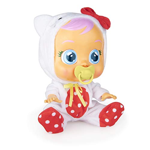 CRY BABIES Hello Kitty | Interaktive Spiel- & Funktionspuppe mit Schnuller, die echte Tränen weint | Kinder ab 2 Jahren geeignet