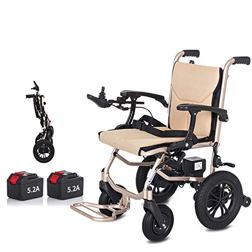 NOALED Elektrische Rollstühle, zusammenklappbar, leicht, für Erwachsene, ältere Menschen, behinderte, offene und schnelle Klappstühle, elektrischer Stuhlantrieb mit Power oder manuellem Rollstuhl, Komfort Transit Tr (Dual Control)