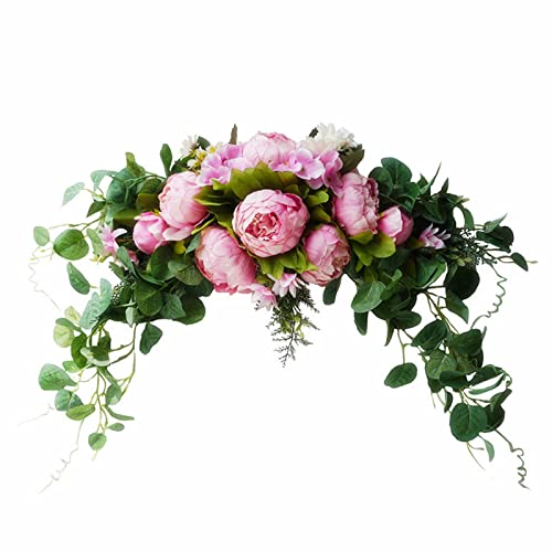 FAMKIT Künstliche Rosen-Girlande, dekorative Girlande für Hochzeit, Zuhause, Zimmer, Garten, Rose, 75 x 22 cm