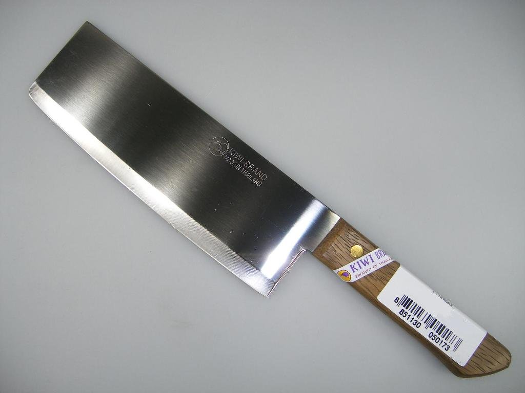 3er Pack ~ Thailand Koch-Messer mit Holzgriff 31,5 cm [#22] KIWI + ein kleines Glückspüppchen - Holzpüppchen