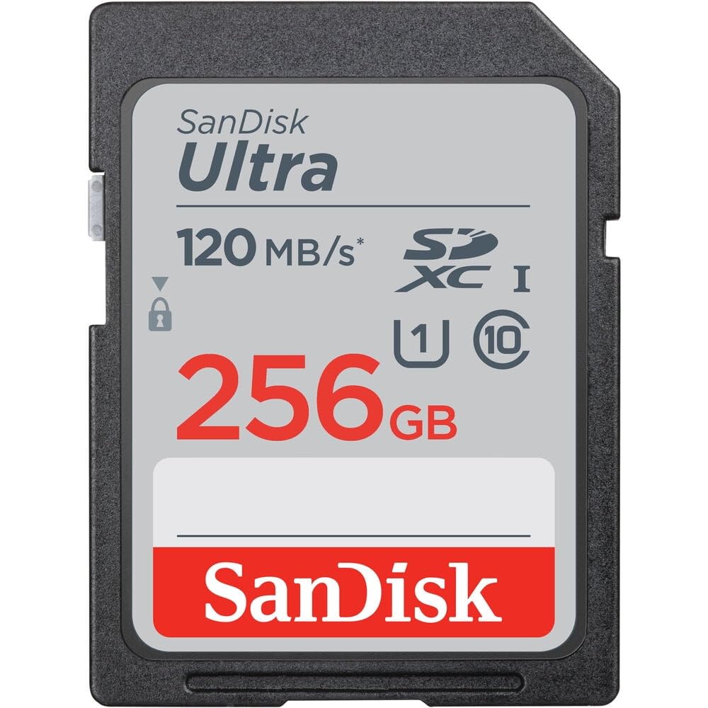 SanDisk Ultra 256GB SDXC Memory Card, Up to 120 MB/s, Class 10, UHS-I, V10