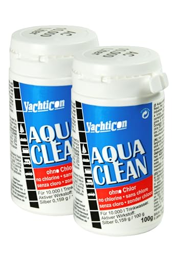 YACHTICON Aqua Clean AC 10.000 ohne Chlor 100g für 10000 Liter | Wasseraufbereiter Wohnmobil Yacht Camping | Konservierung, 200 gr