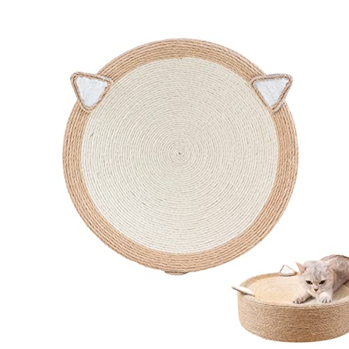 Zhihui Katzen-Kratzblock - Rundes Cat Sisal Roap Scratcher Lounge Bett - Kratzwerkzeuge für Katzenkrallen und zum Schutz von Möbeln