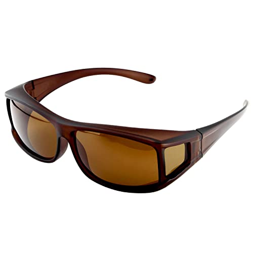 ACTIVE SOL Überzieh-Sonnenbrille für Herren | Sonnen-Überbrille UV400 | polarisiert | Fit-over Polbrille für Brillenträger (braun)