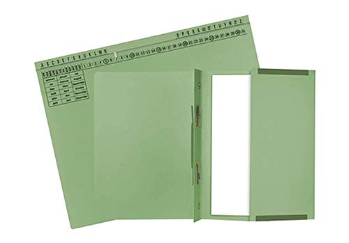 Exacompta 371125B Packung mit 25 Kanzlei Hängehefter Exaflex Premium (aus extra starkem Karton, 320 g/qm, mit großer dehnbaren Tasche zur Aufnahme von losem Schriftgut) 1 Pack grün